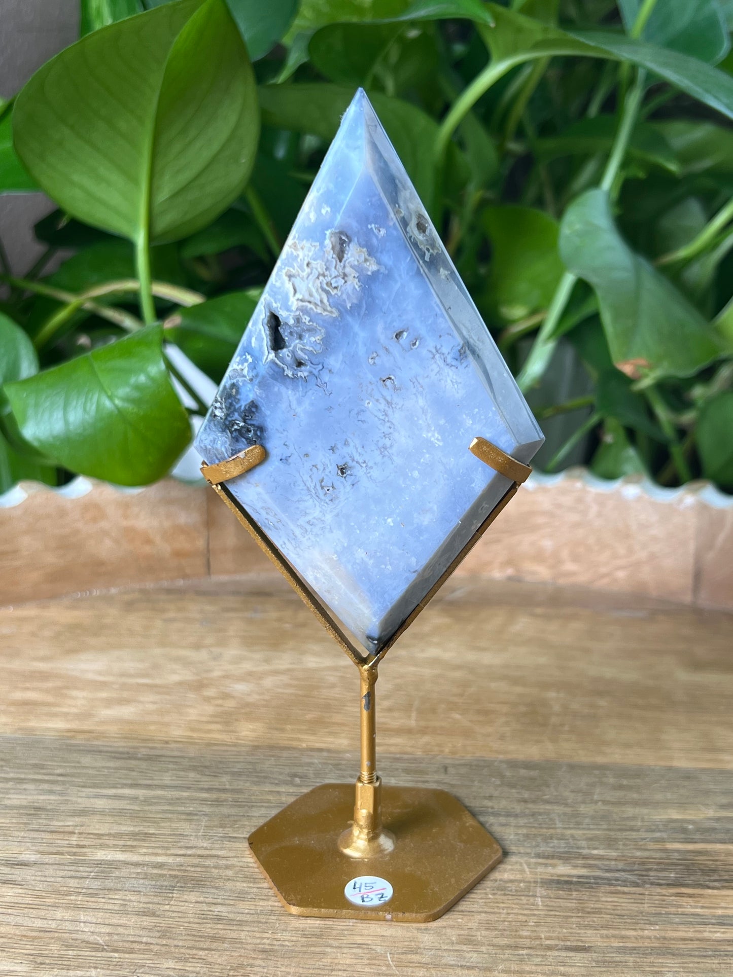 Blue Plume Agate Diamond