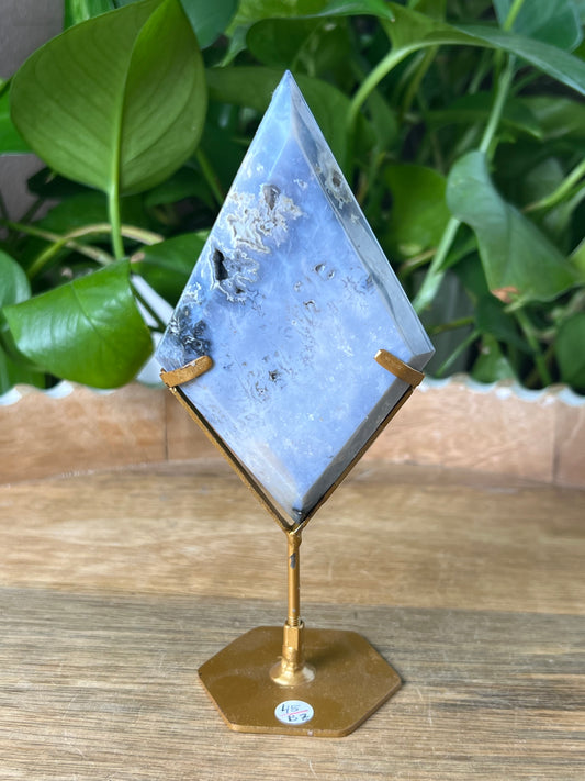 Blue Plume Agate Diamond