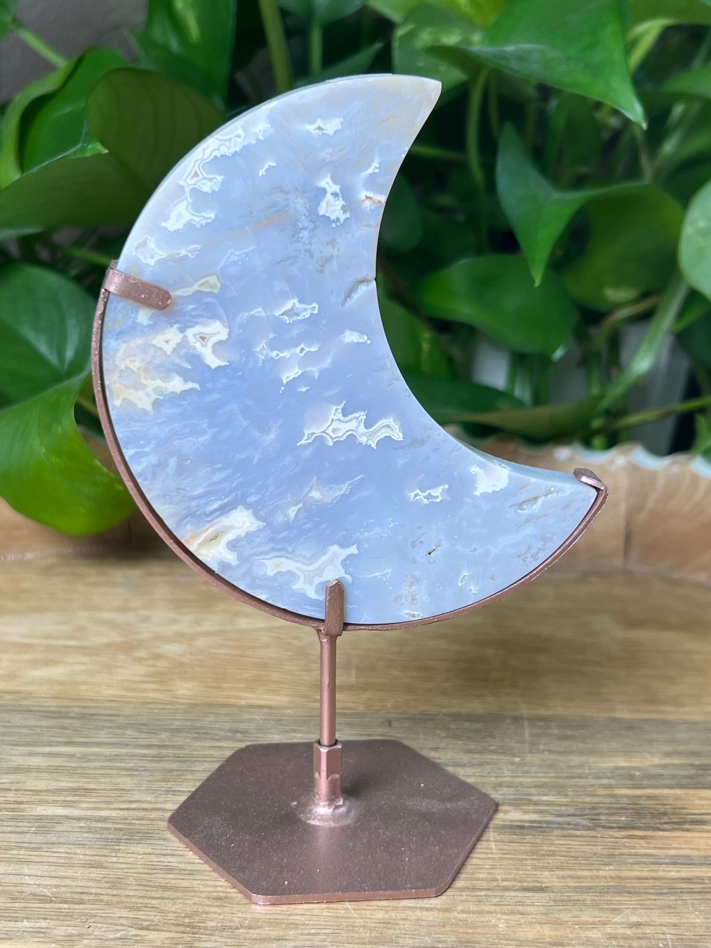 Winter Plume Agate Moon