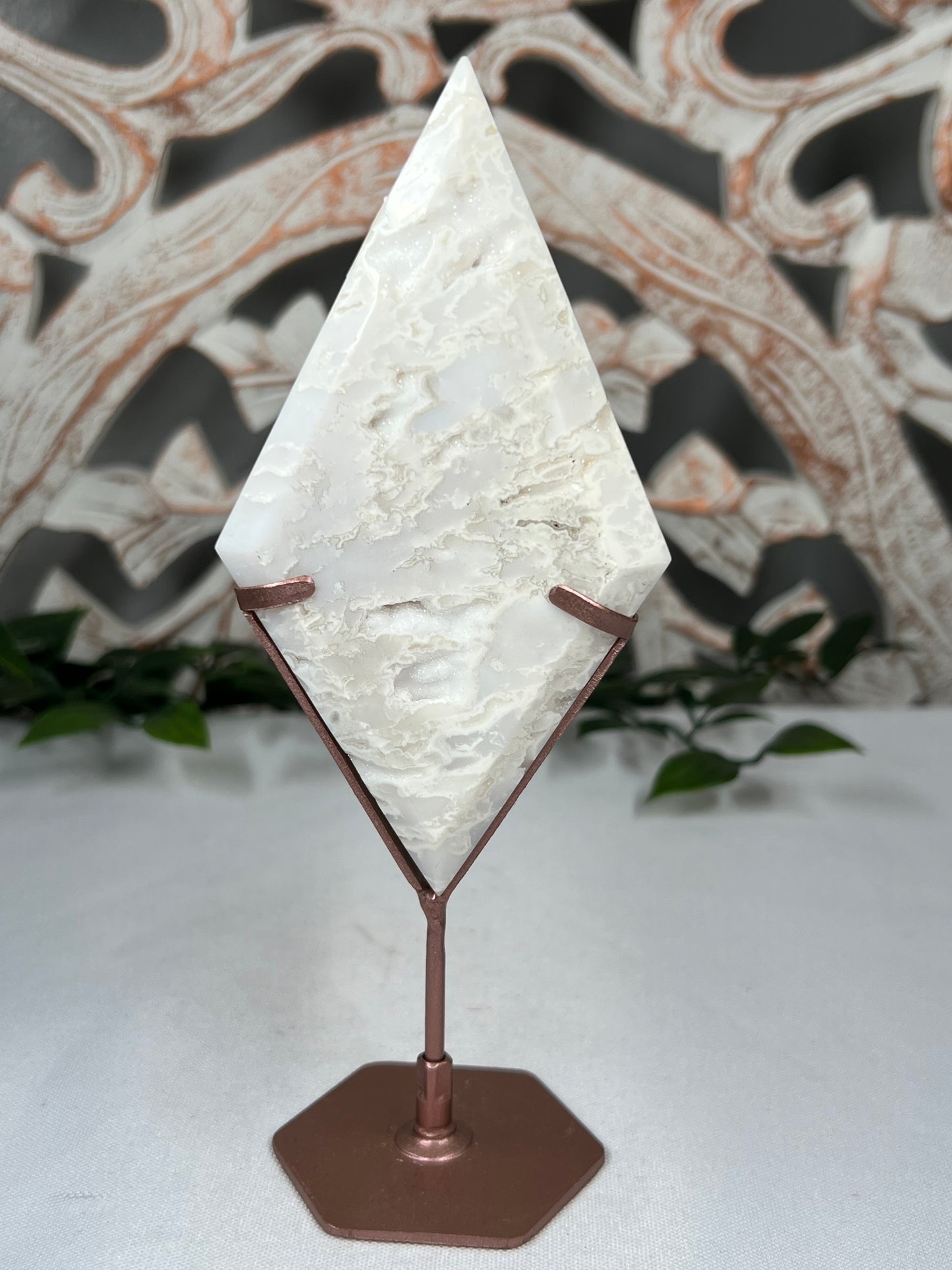 White Plume Agate Diamond