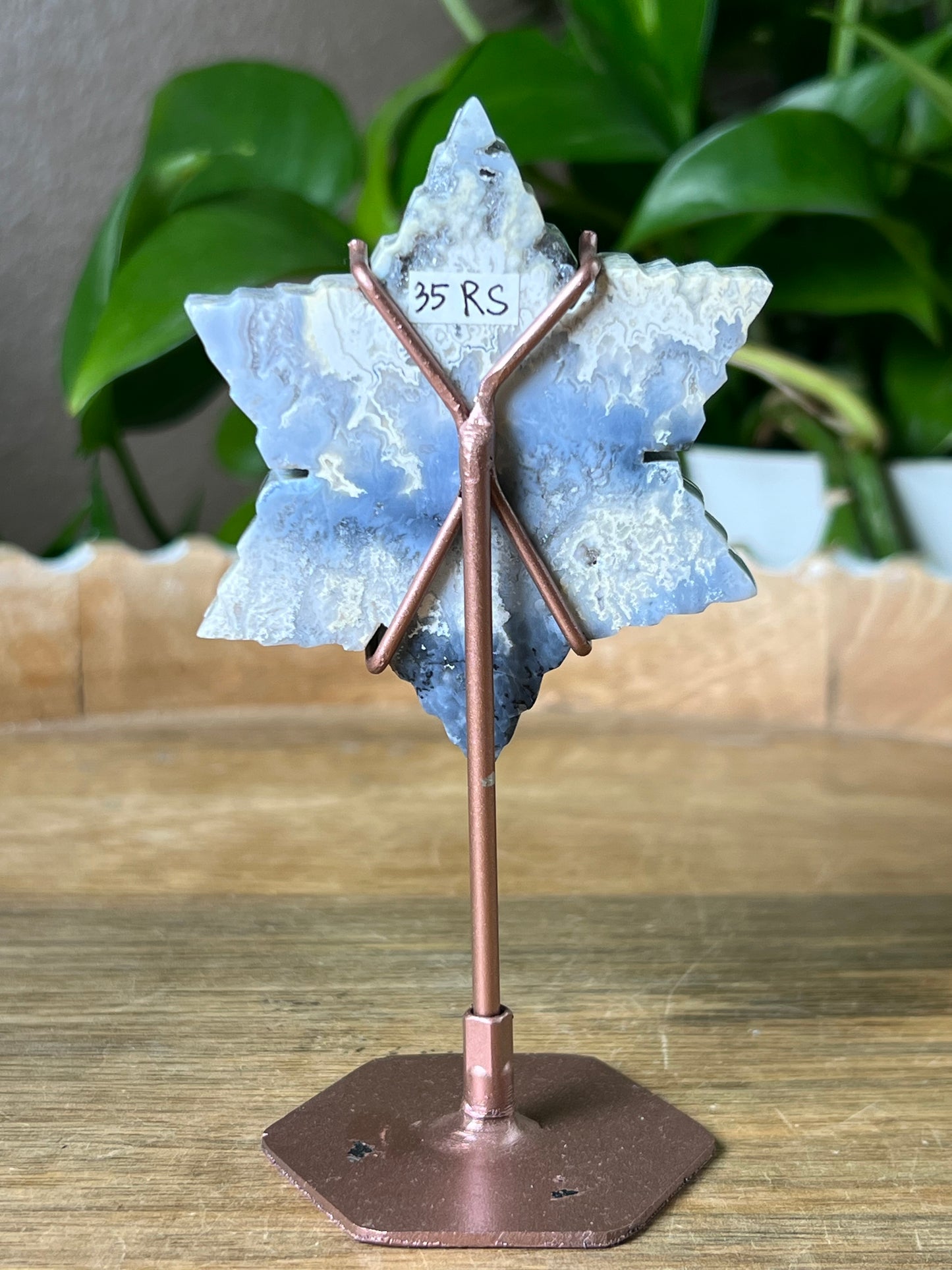 Blue Plume Agate Snowflake