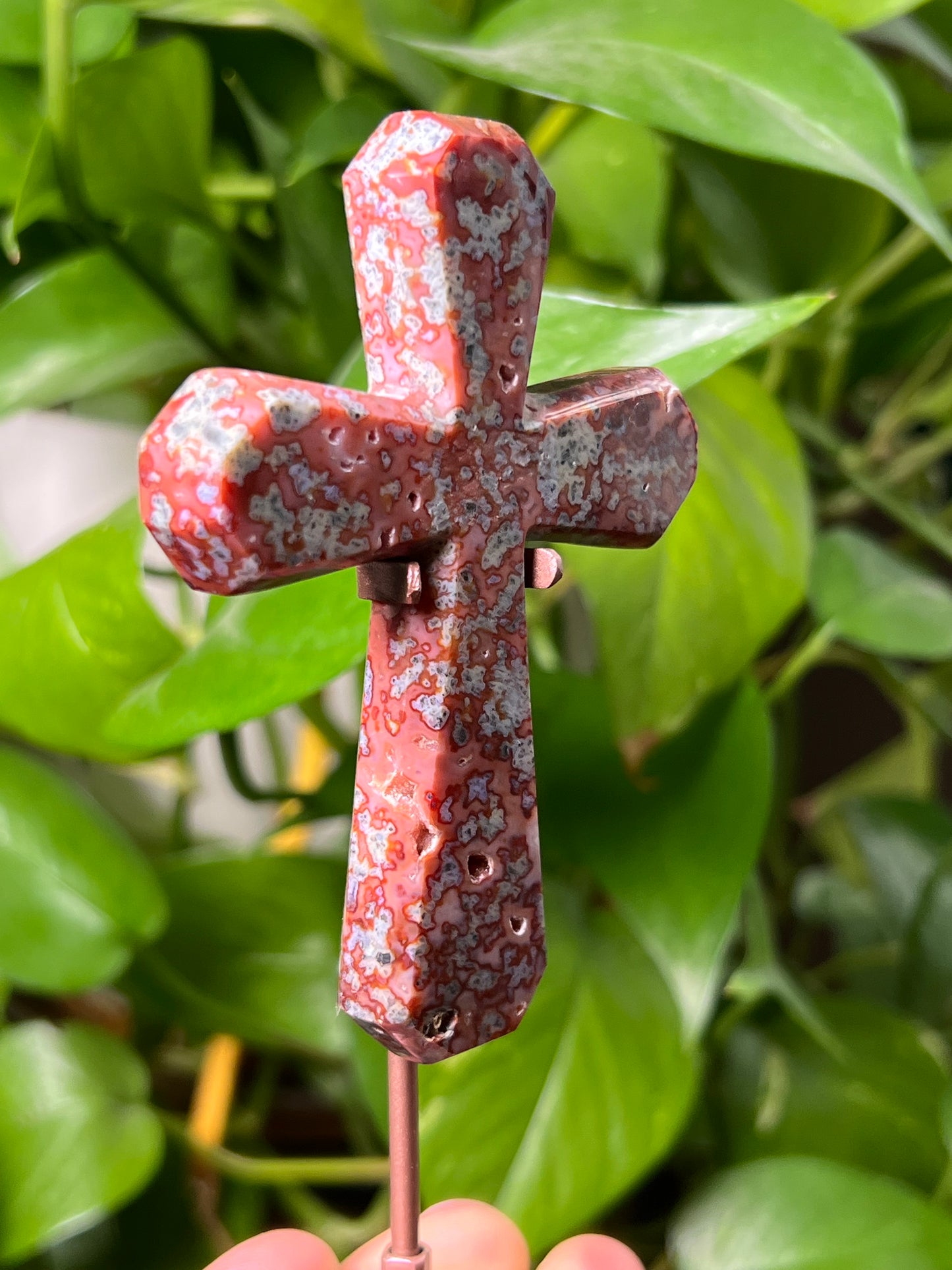 Sumatra Plume Agate Cross