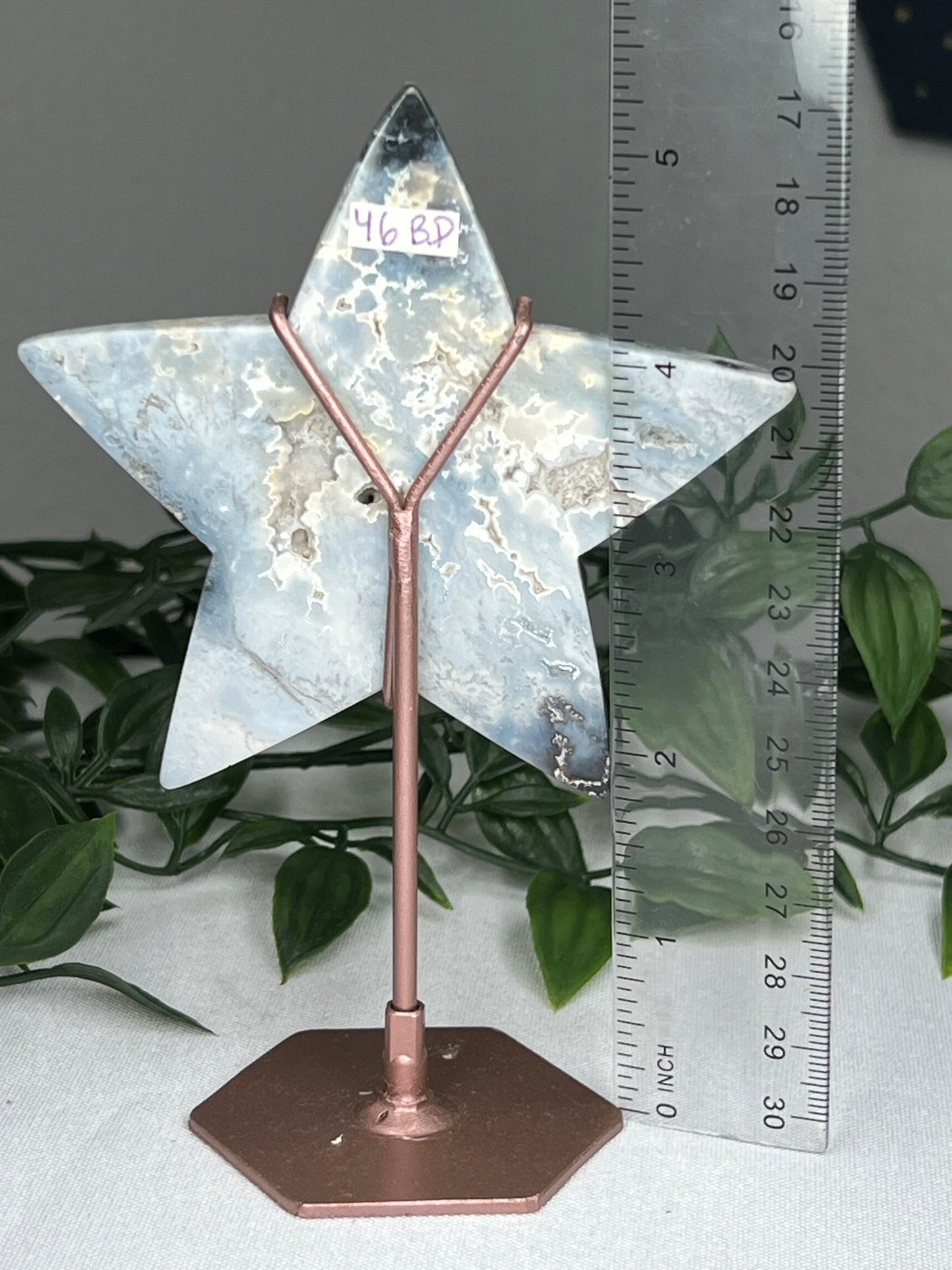 Blue Plume Agate Star