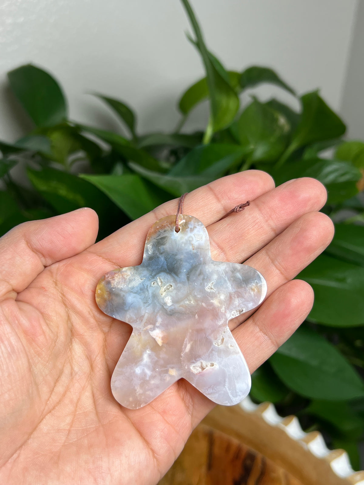Rainbow Plume Agate Ornament Gingerbread: AR