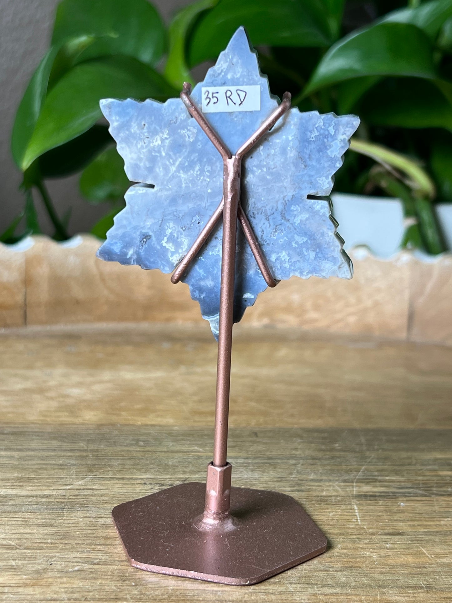 Blue Plume Agate Snowflake