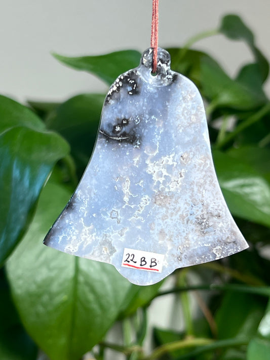 Blue Plume Agate Bell Ornaments