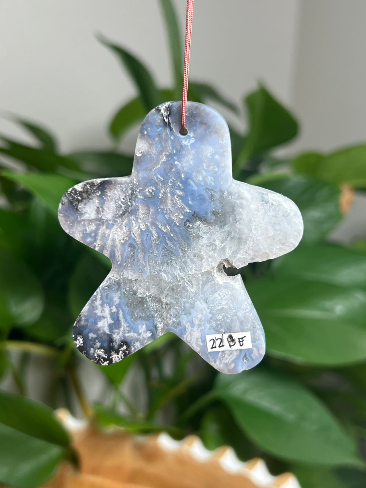 Blue Plume Agate Ornament Gingerbread: BE
