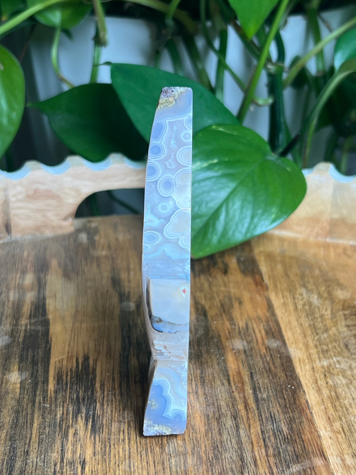 Scenic Moss Agate Self-Standing Moon: PZ