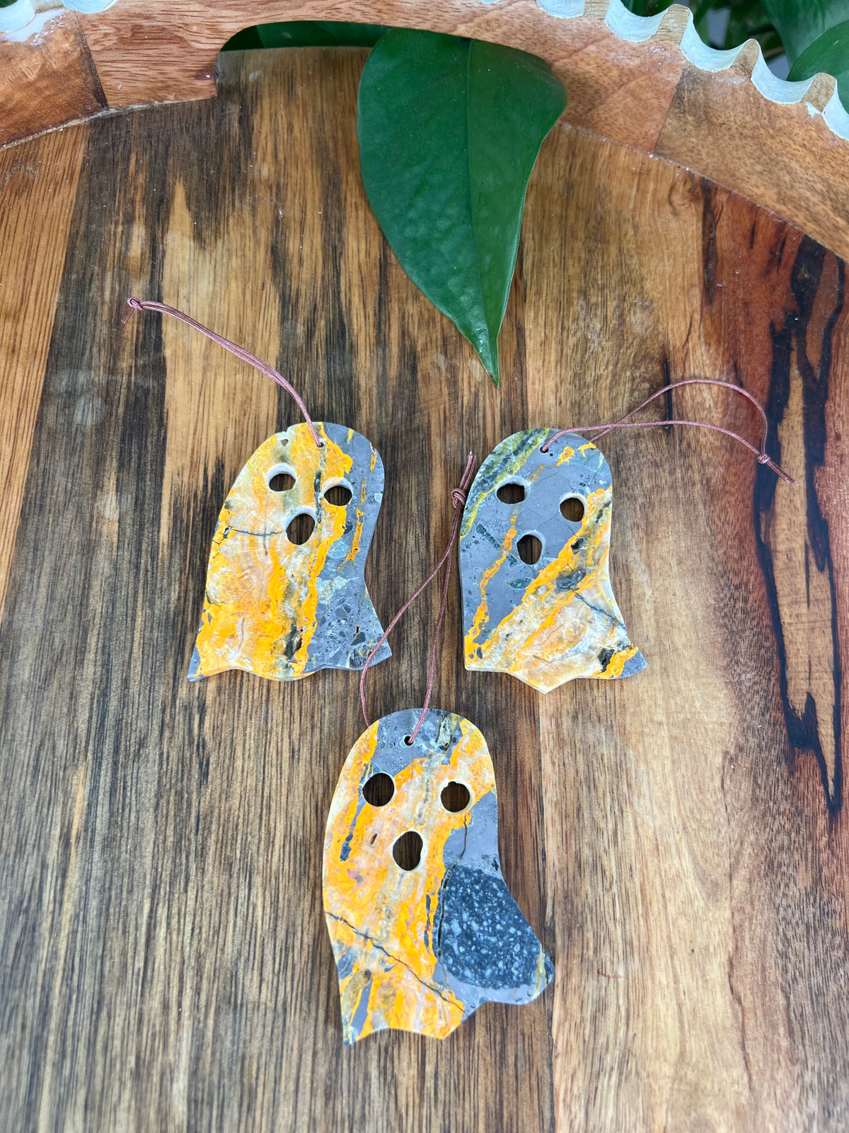 Bumblebee Jasper Ghost Ornaments