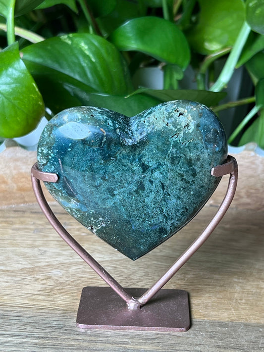Blue Green Jasper Heart