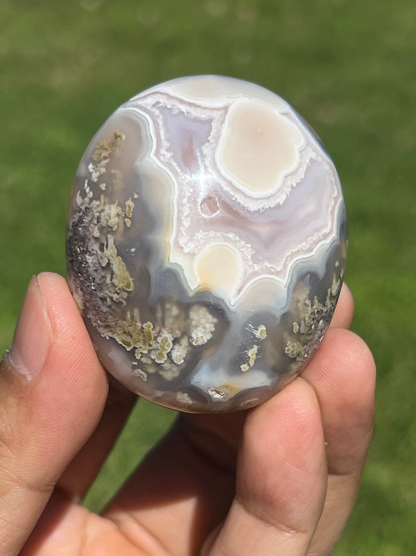 Scenic Moss Agate Palmstone BU