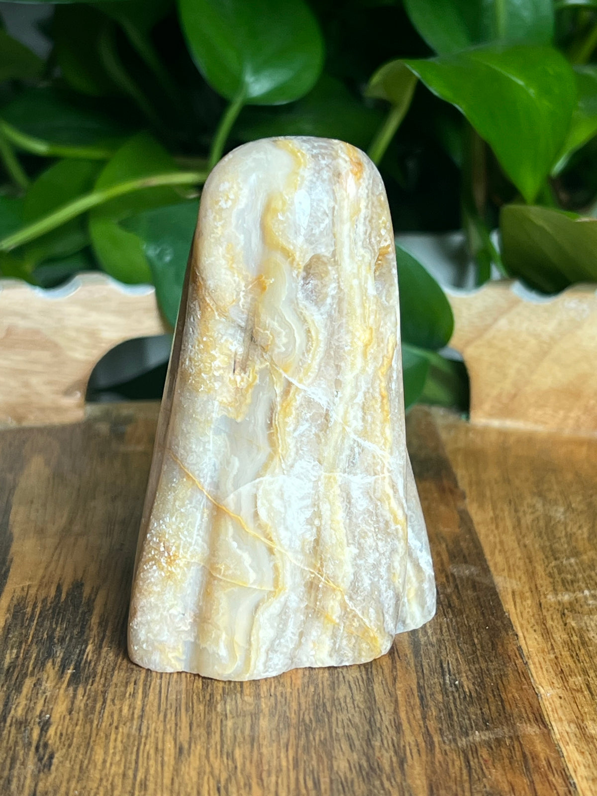 Yellow Crazy Lace Agate Ghost: S