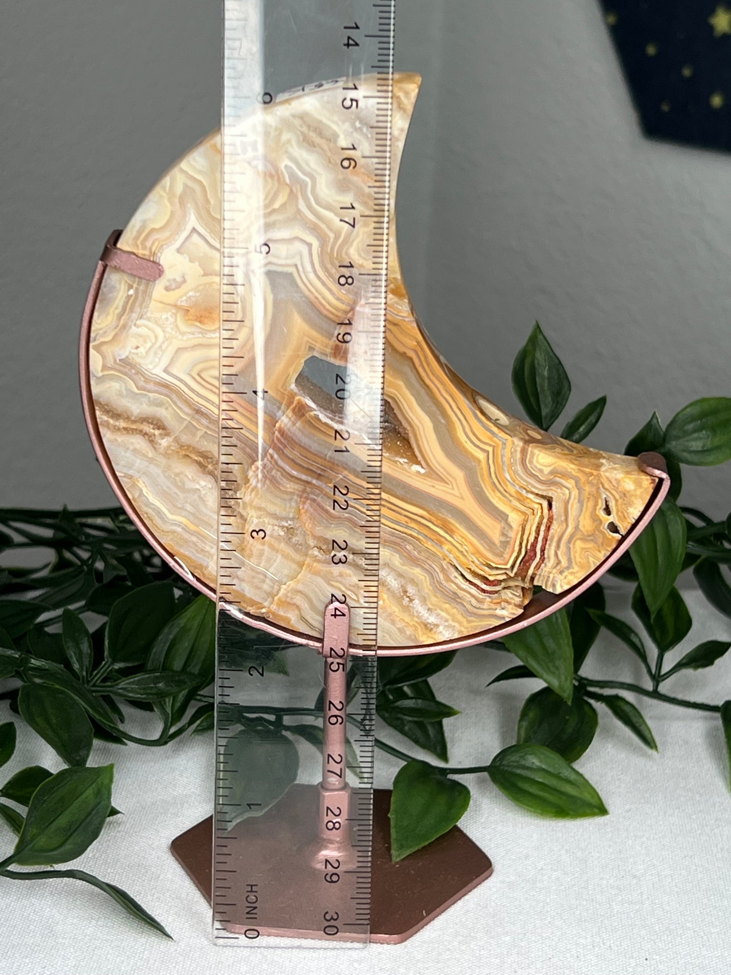 Yellow Crazy Lace Agate Moon