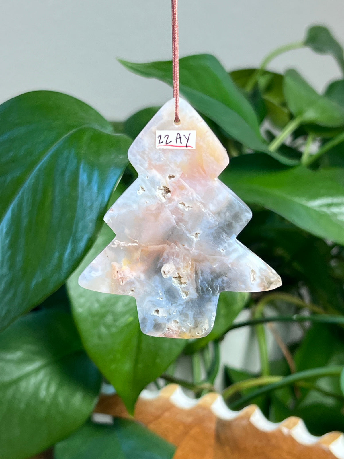 Rainbow Plume Agate Tree Ornaments