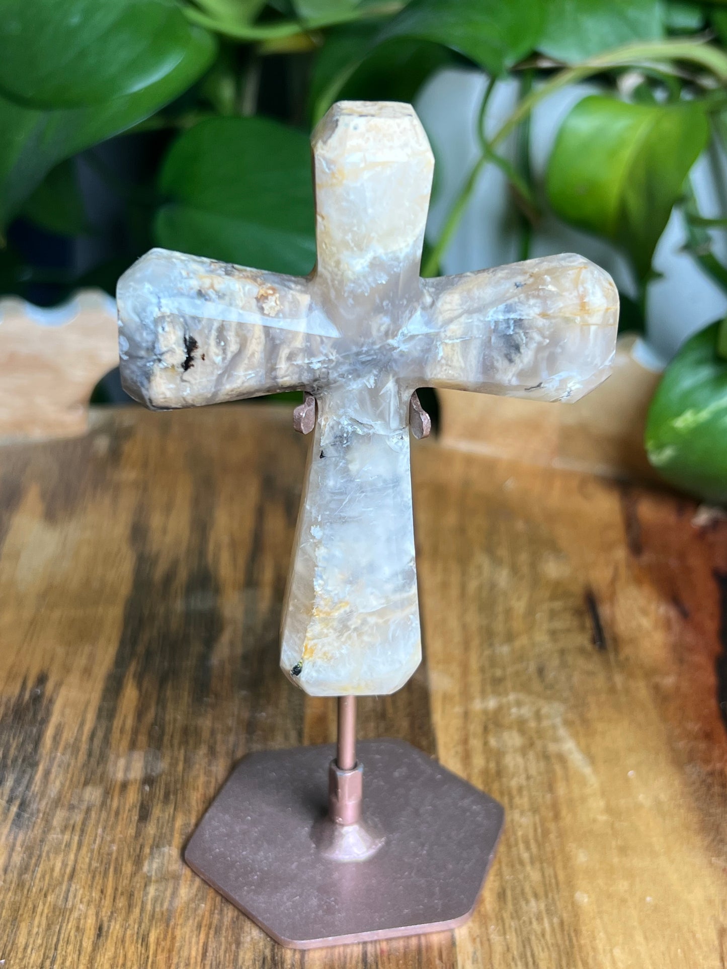 Dendritic Tiger Agate Cross
