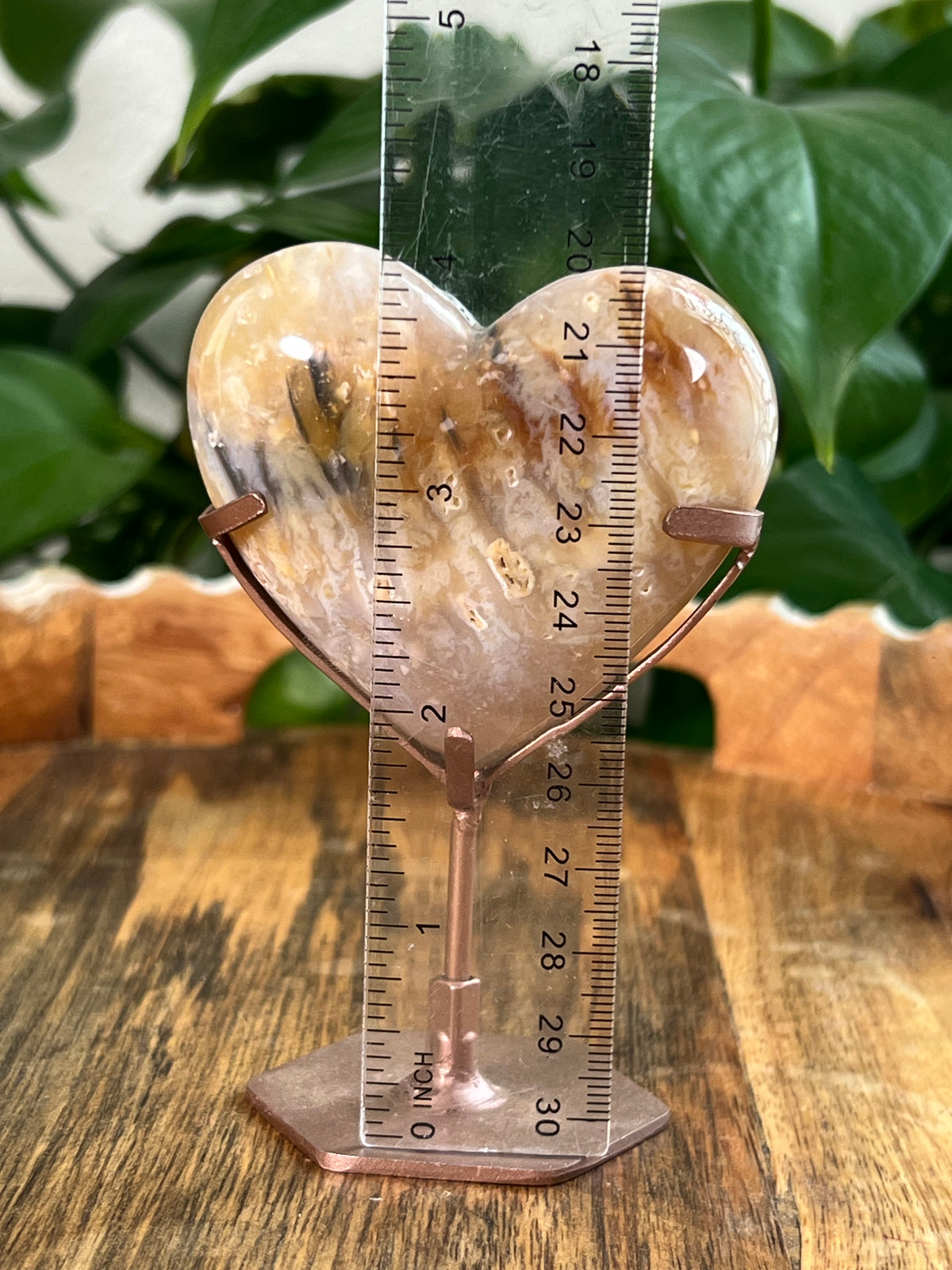 Rainbow Plume Agate Heart: PS