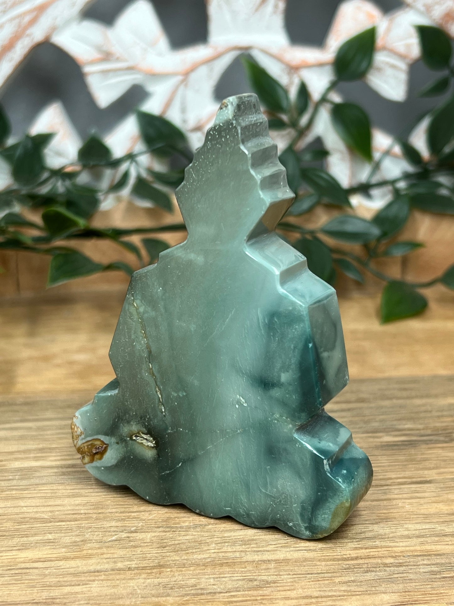 Blue Green Jasper Buddha