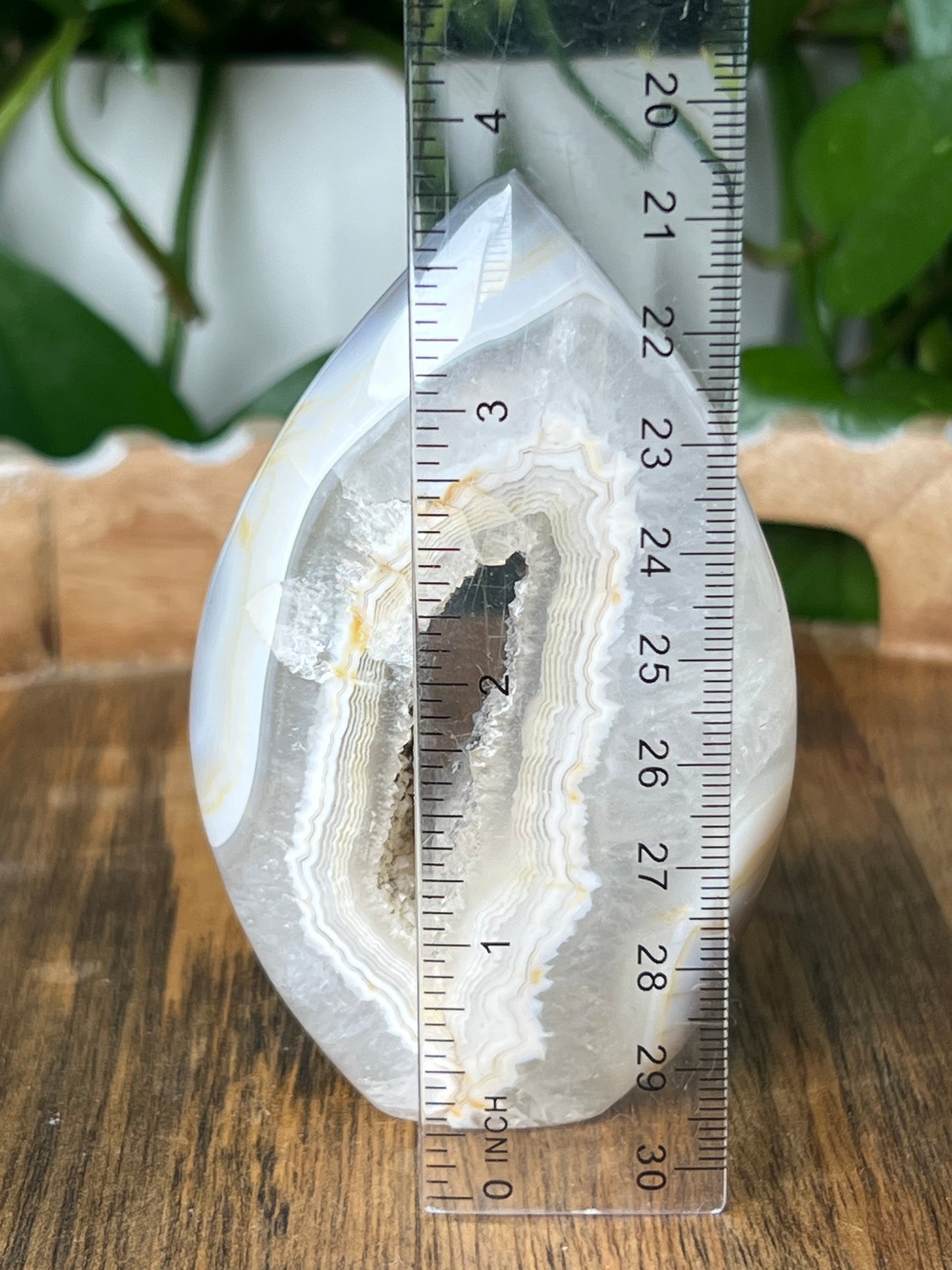Blue Grey Lace Agate Flame
