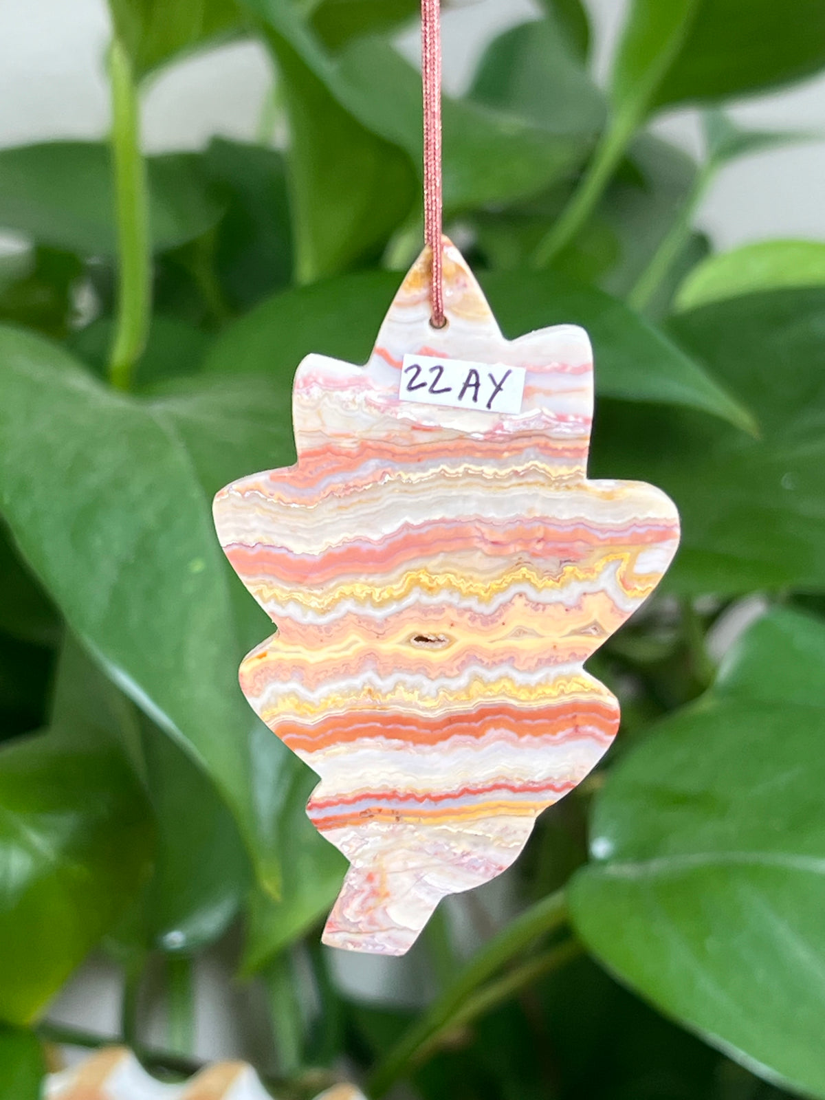 Crazy Lace Agate Ornament Leaf: AY
