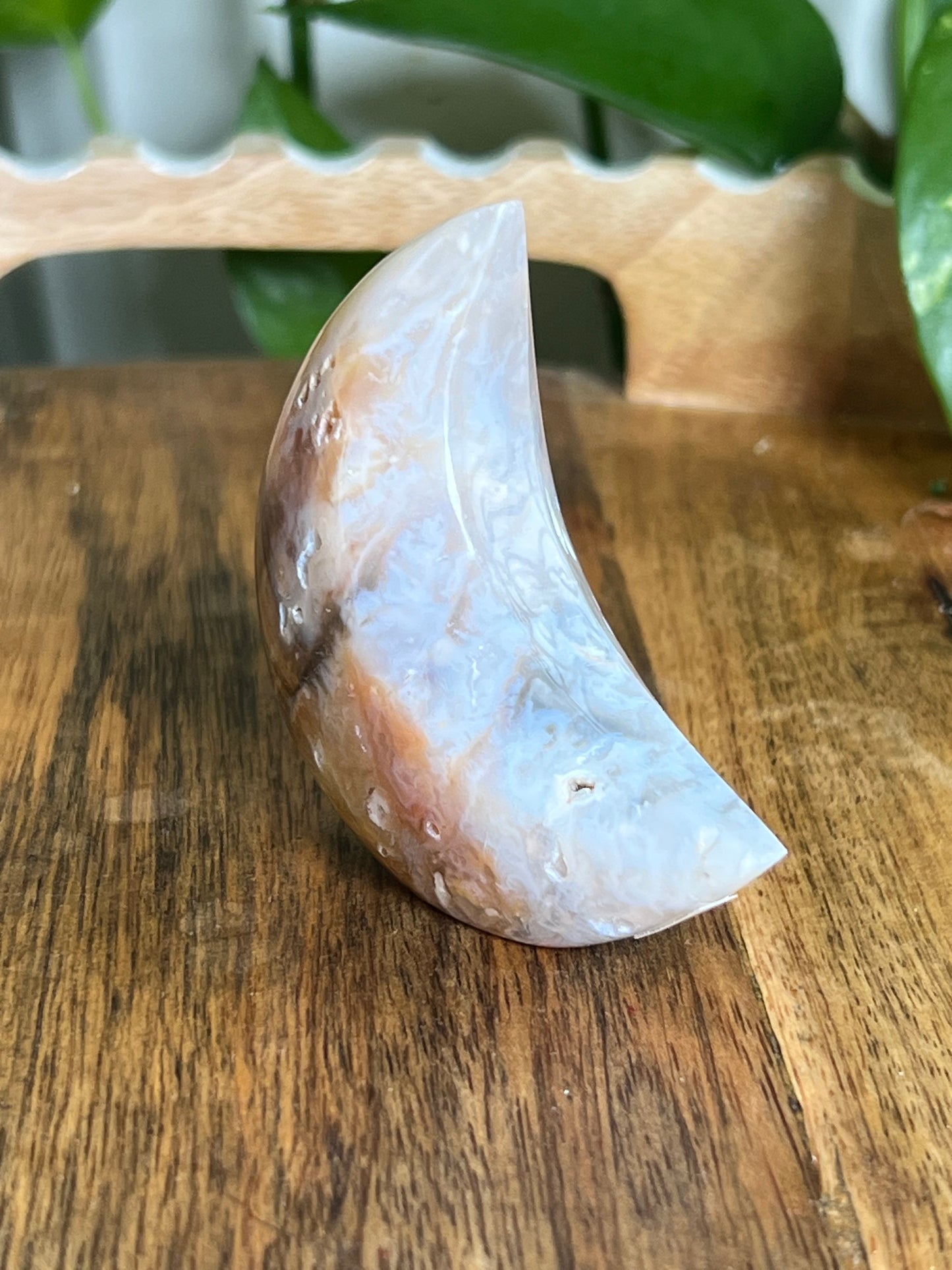 Rainbow Plume Agate Moon A