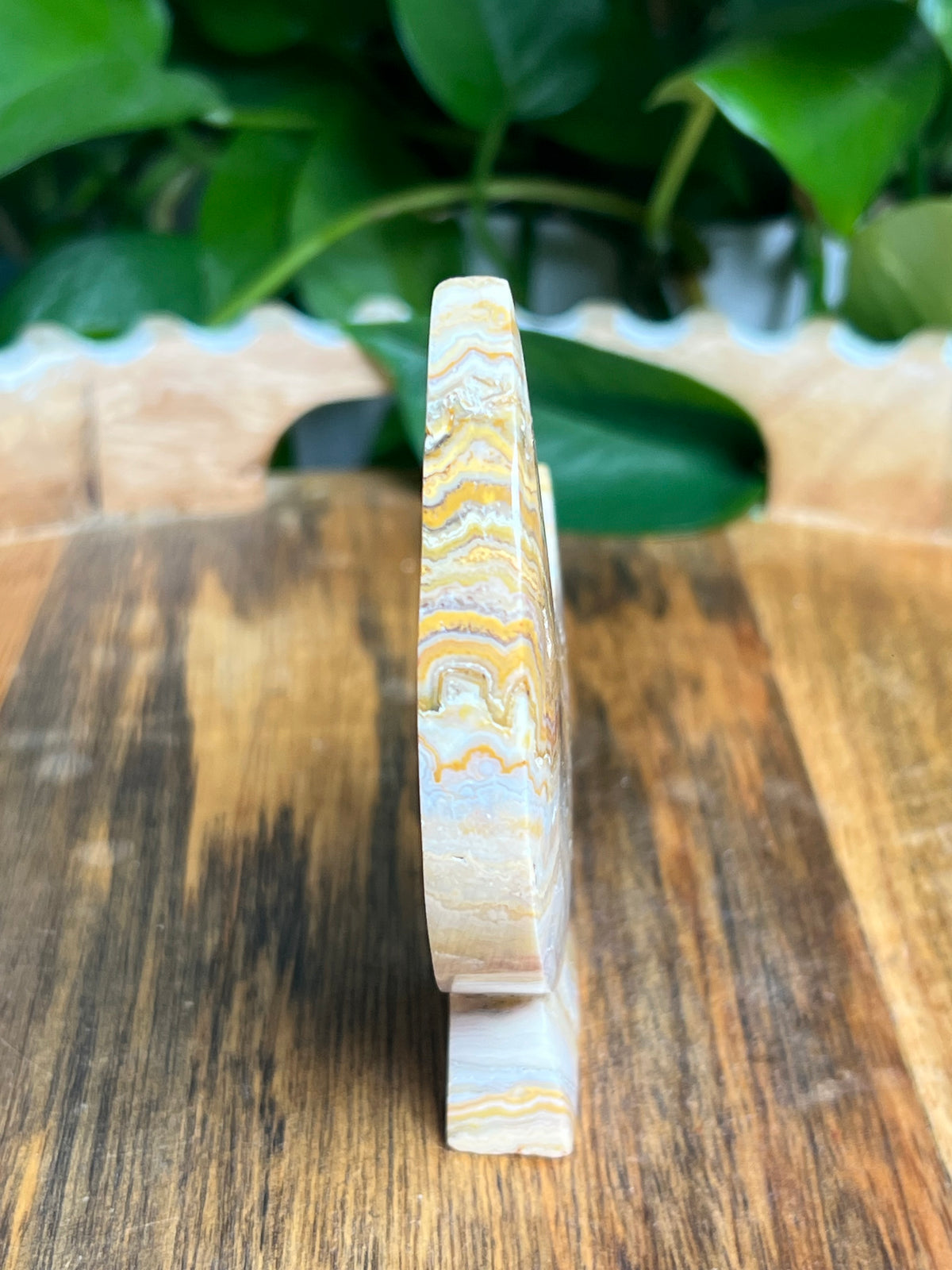 Crazy Lace Agate Self Standing Moon: CD