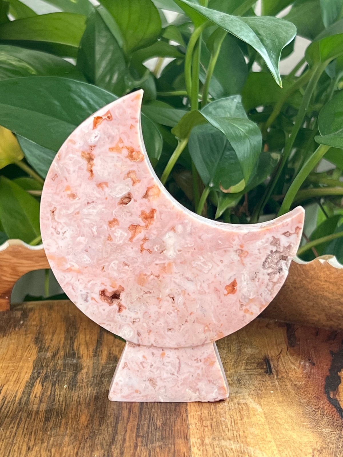 Pink Carnelian Self Standing Moons