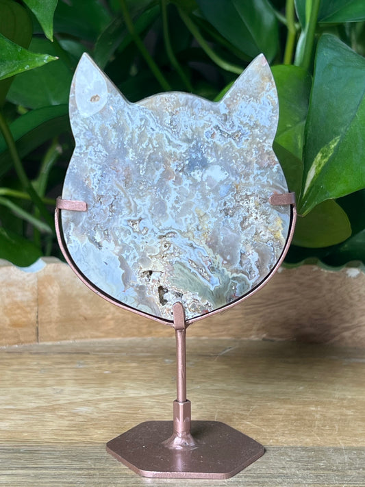 Sumatra Plume Agate Cat Head