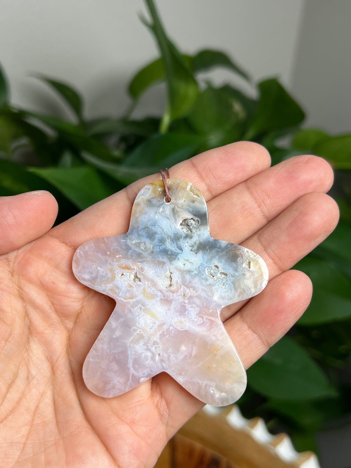 Rainbow Plume Agate Ornament Gingerbread: AN
