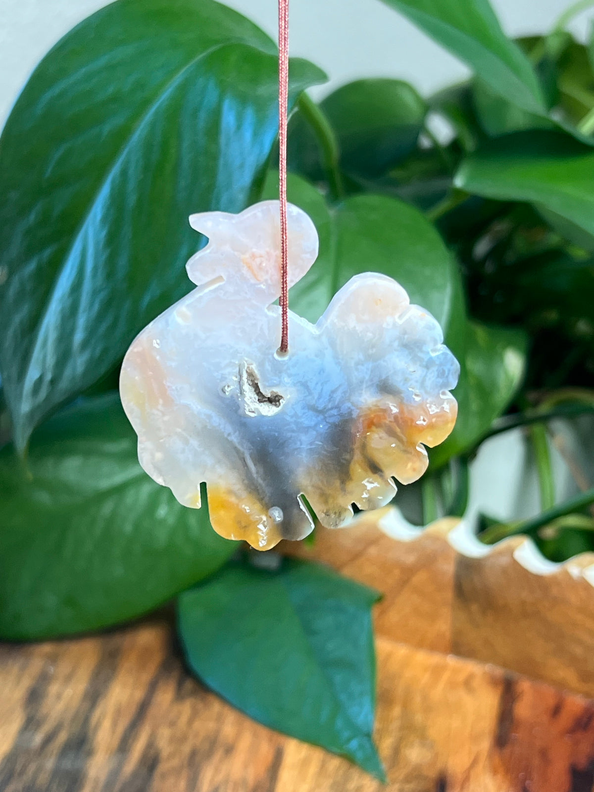 Rainbow Plume Agate Turkey Ornaments