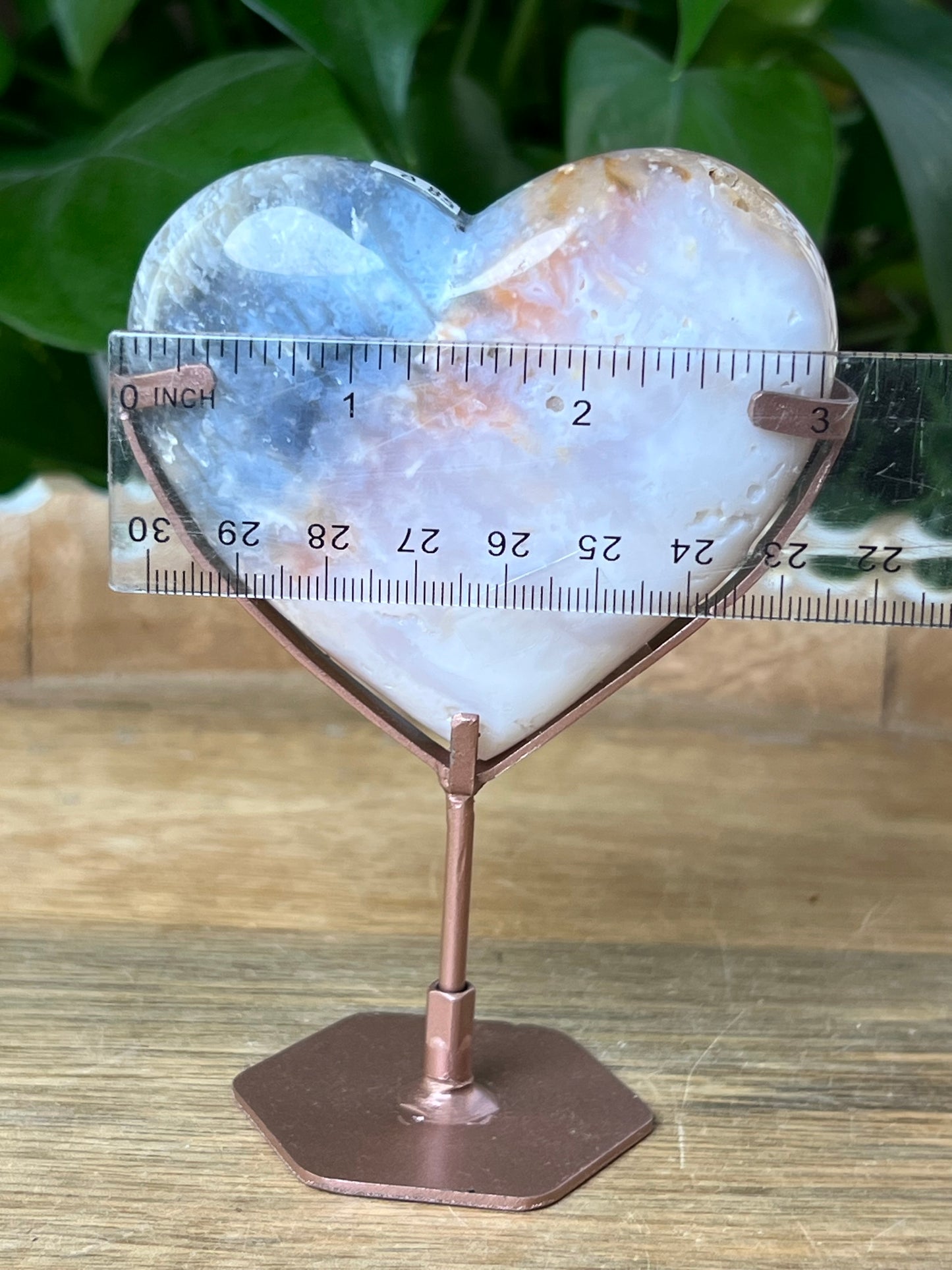 Rainbow Plume Agate Heart