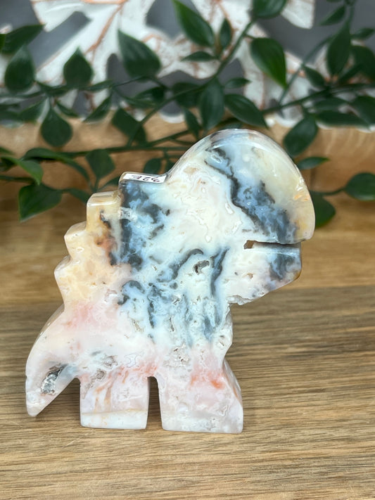 Rainbow Plume Agate Dinosaurus