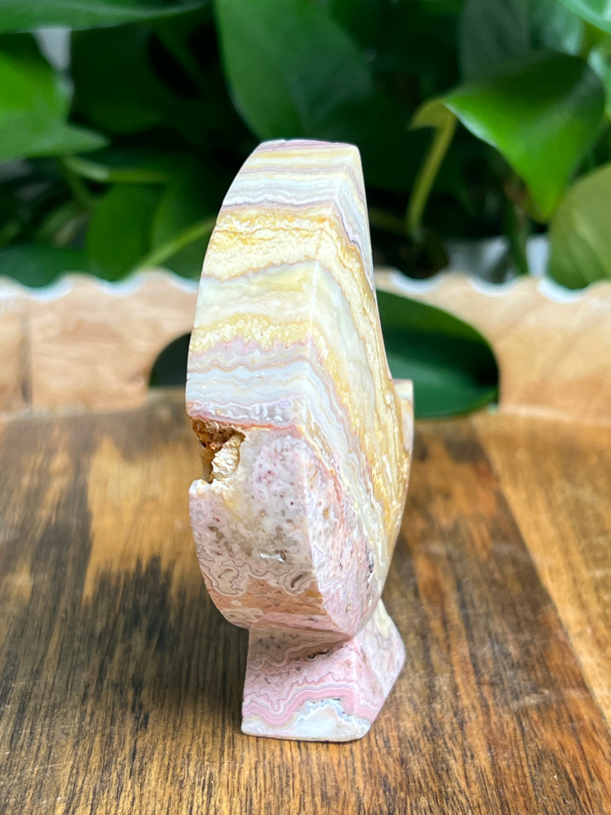 Crazy Lace Agate Self Standing Moon: E