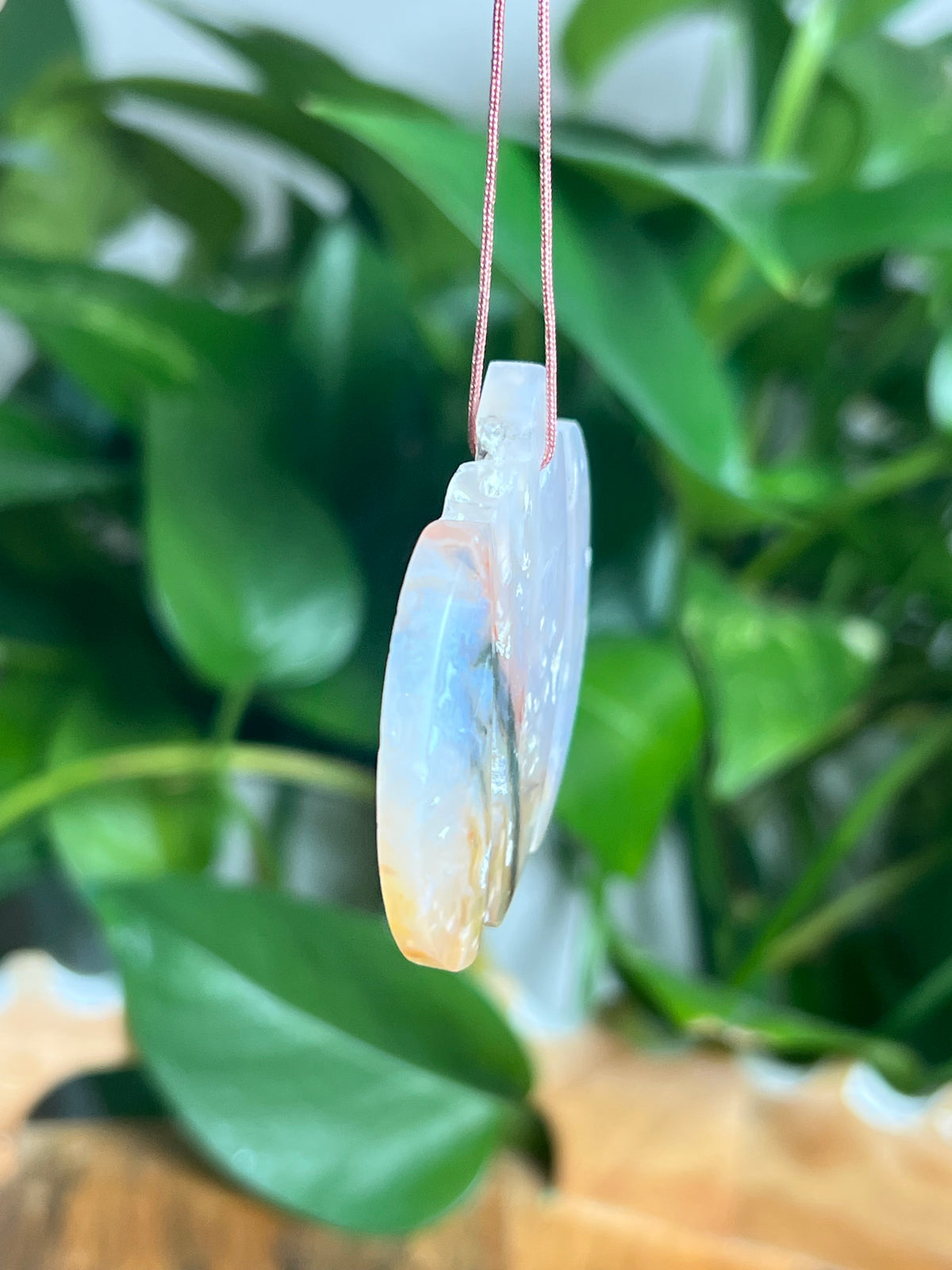 Rainbow Plume Agate Ornament Pumpkin: KU