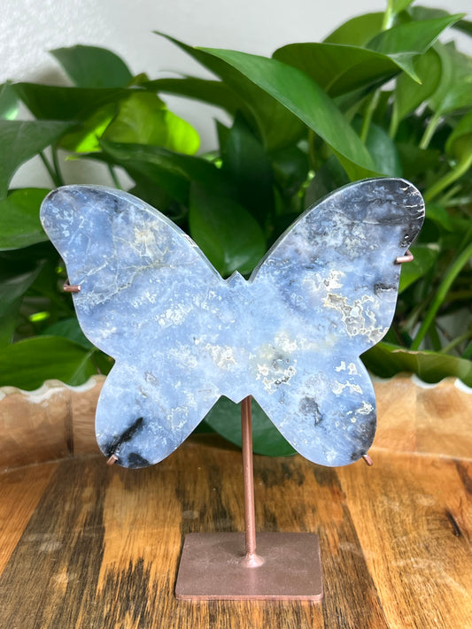 Blue Plume Agate Butterfly: BS