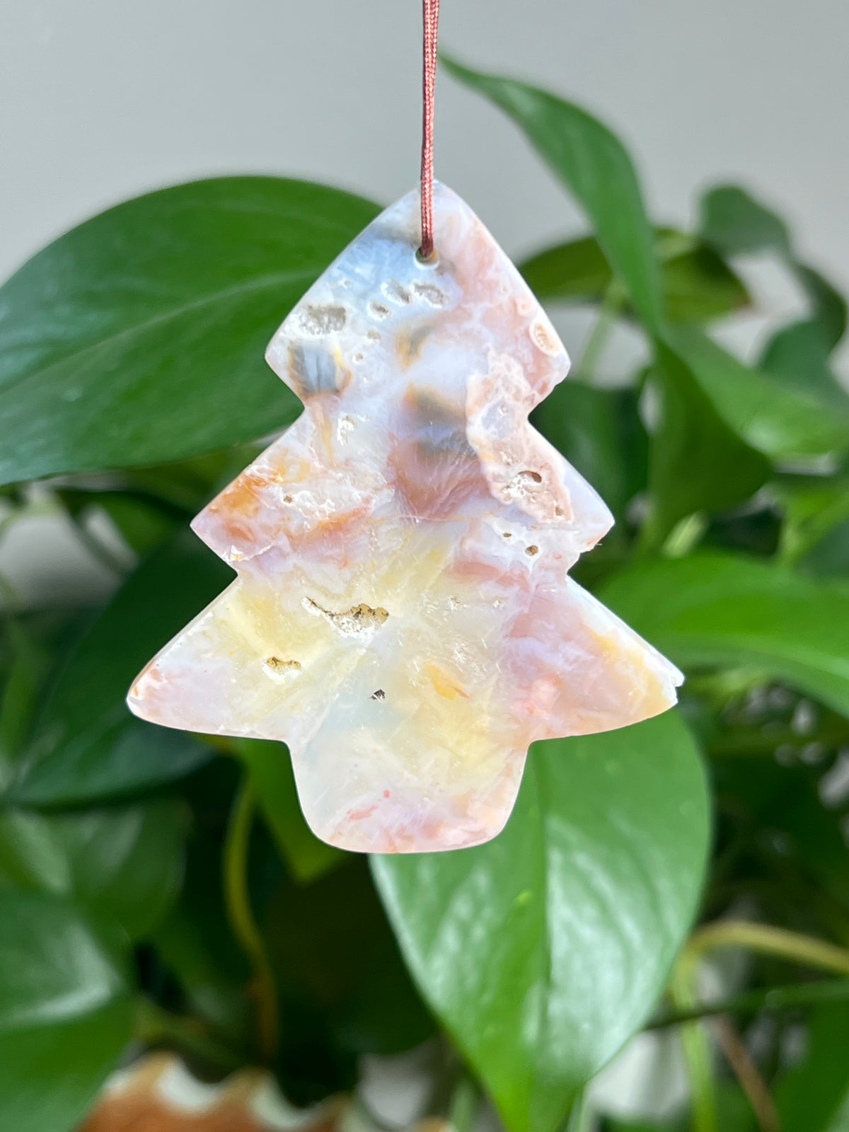 Rainbow Plume Agate Ornament Tree:  AV