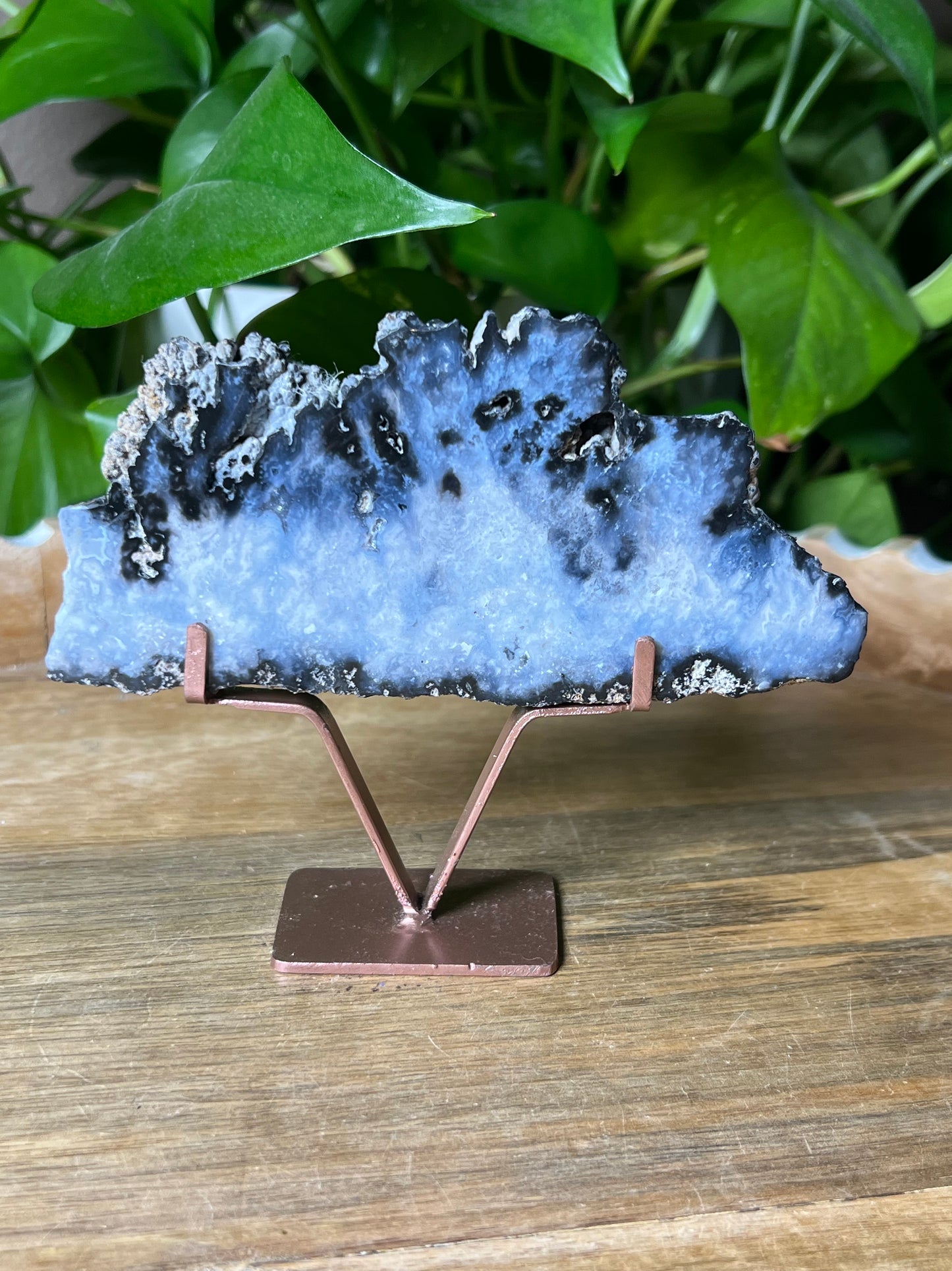 Blue Plume Agate Slab