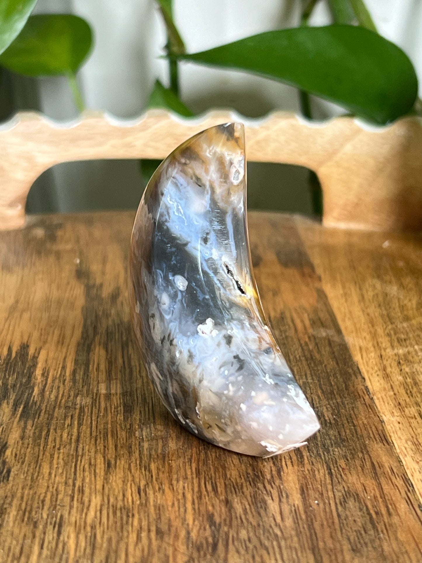 Rainbow Plume Agate Moon B