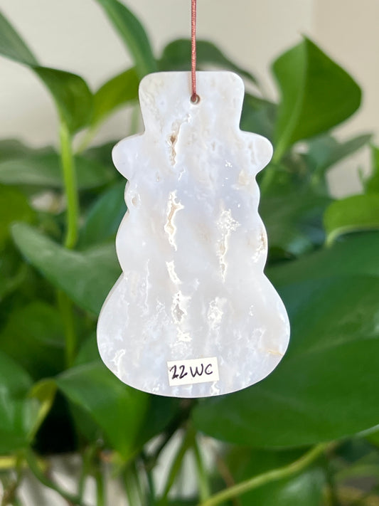 Winter Plume Agate Snowman Ornaments