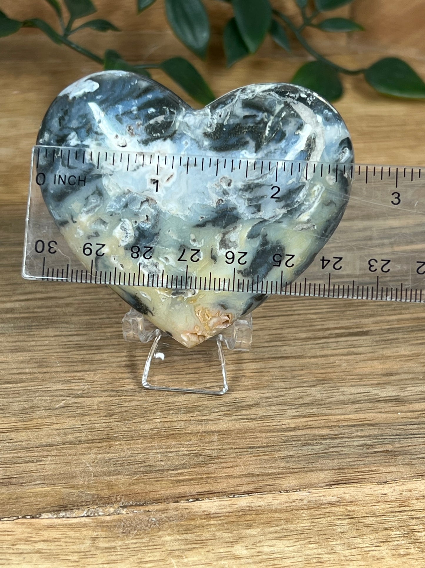 Rainbow Plume Agate Heart