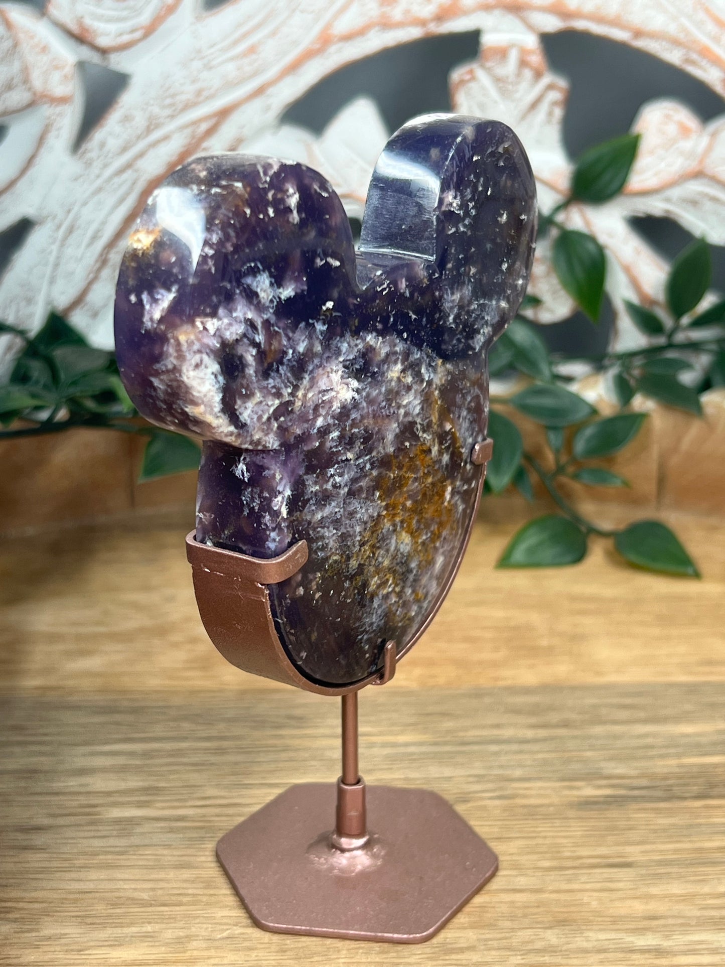 Purple Chalcedony Cat Head