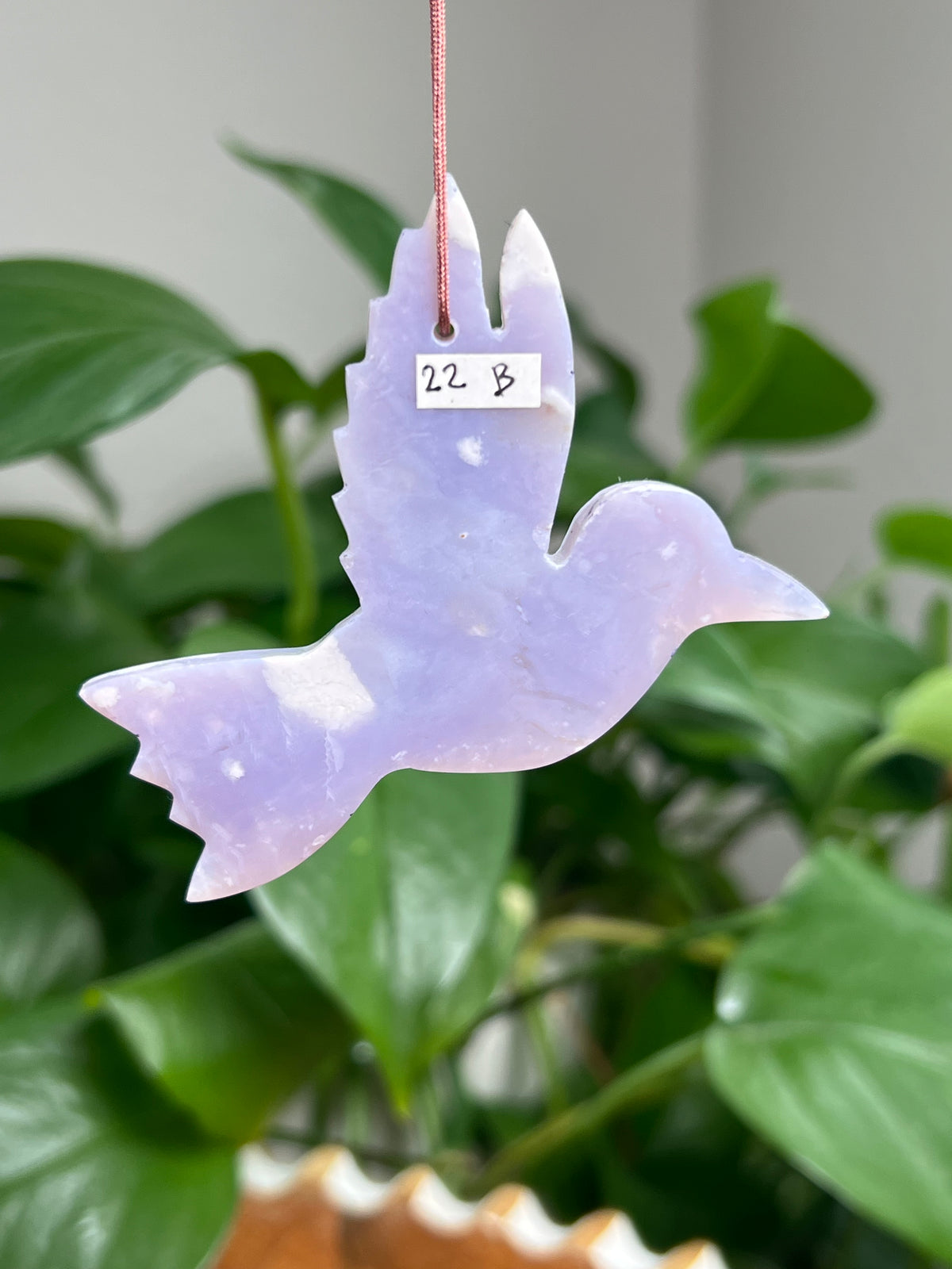 Purple Chalcedony Ornament Hummingbird: B