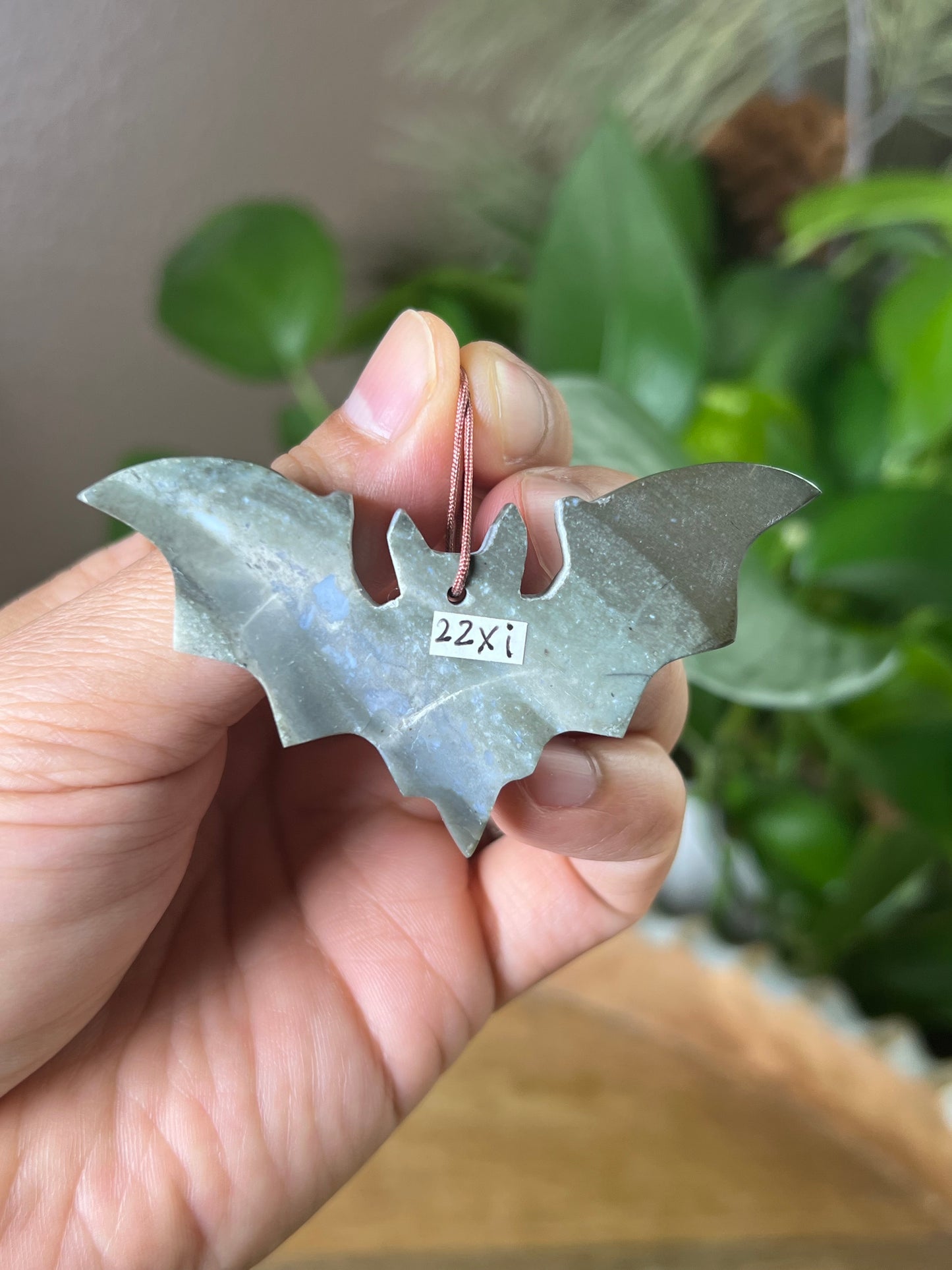 Blue Green Jasper Bat Ornament