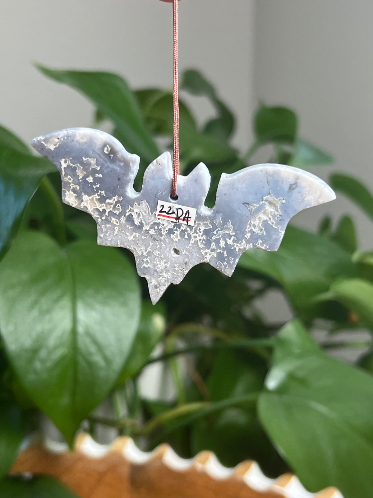 Blue Plume Agate Bat Ornaments
