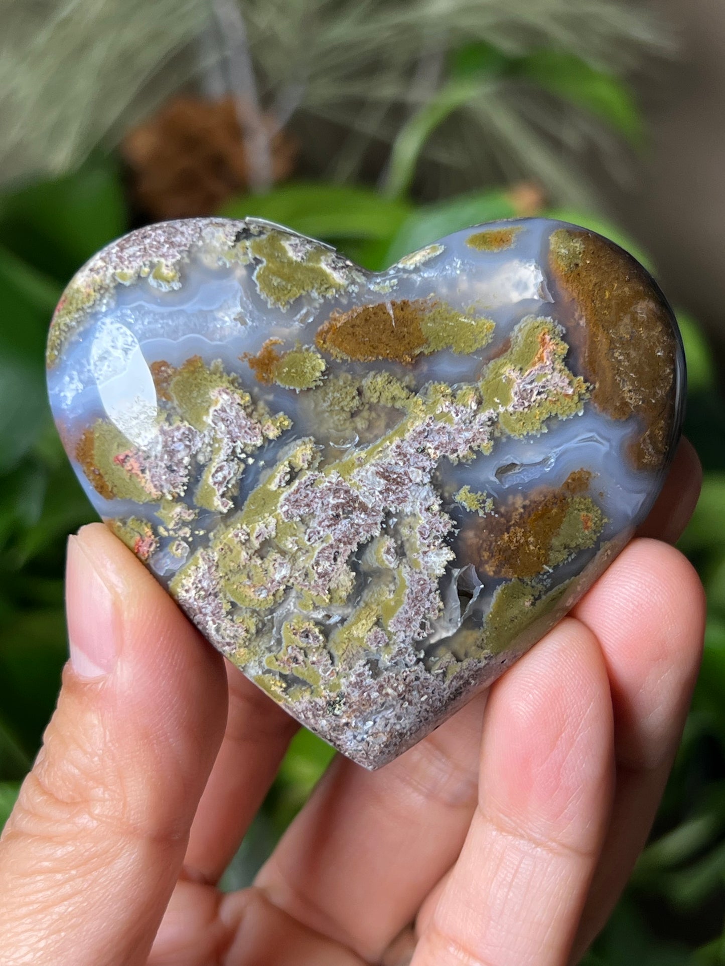Scenic Moss Agate Heart