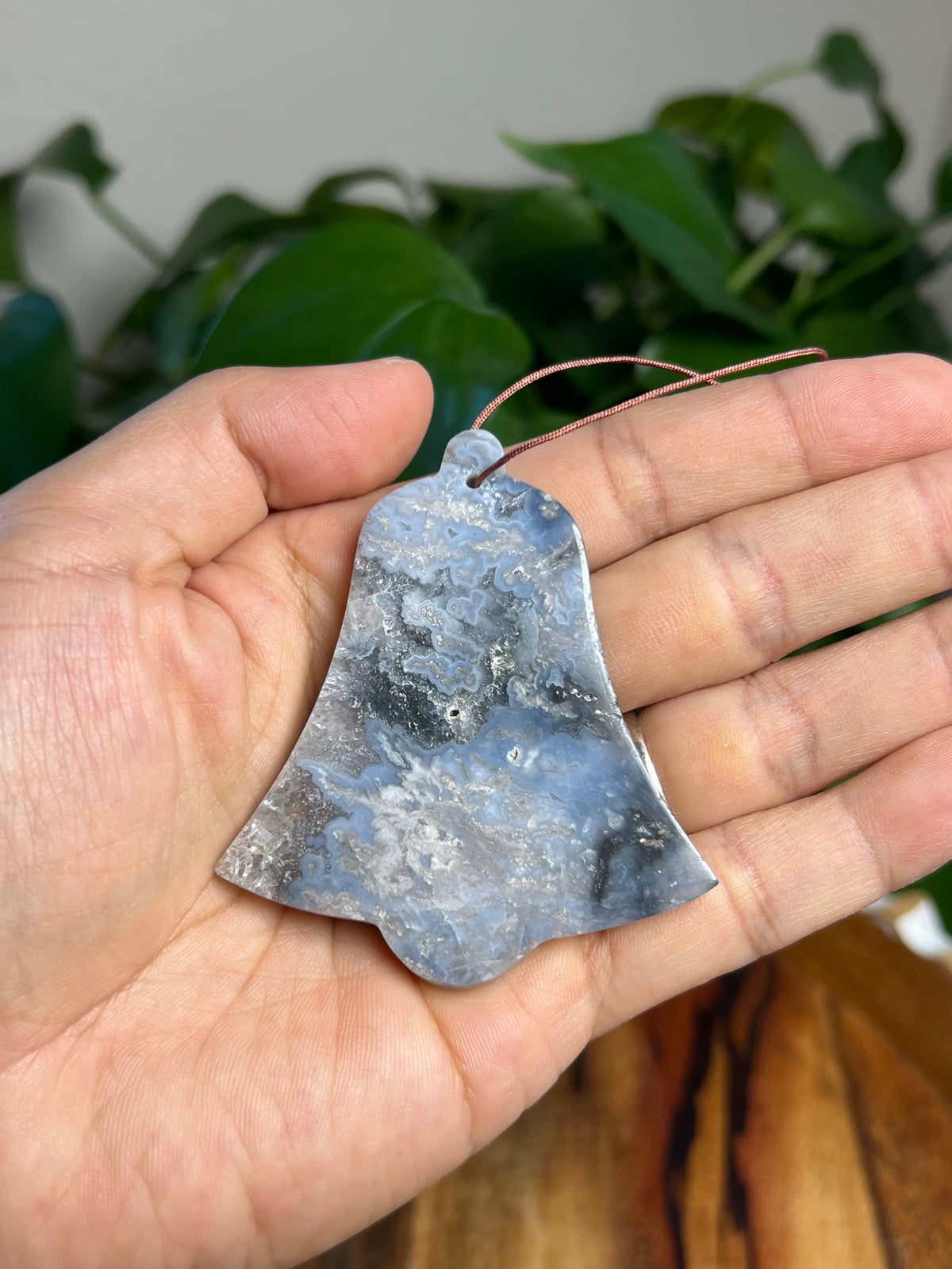 Blue Plume Agate Bell Ornaments