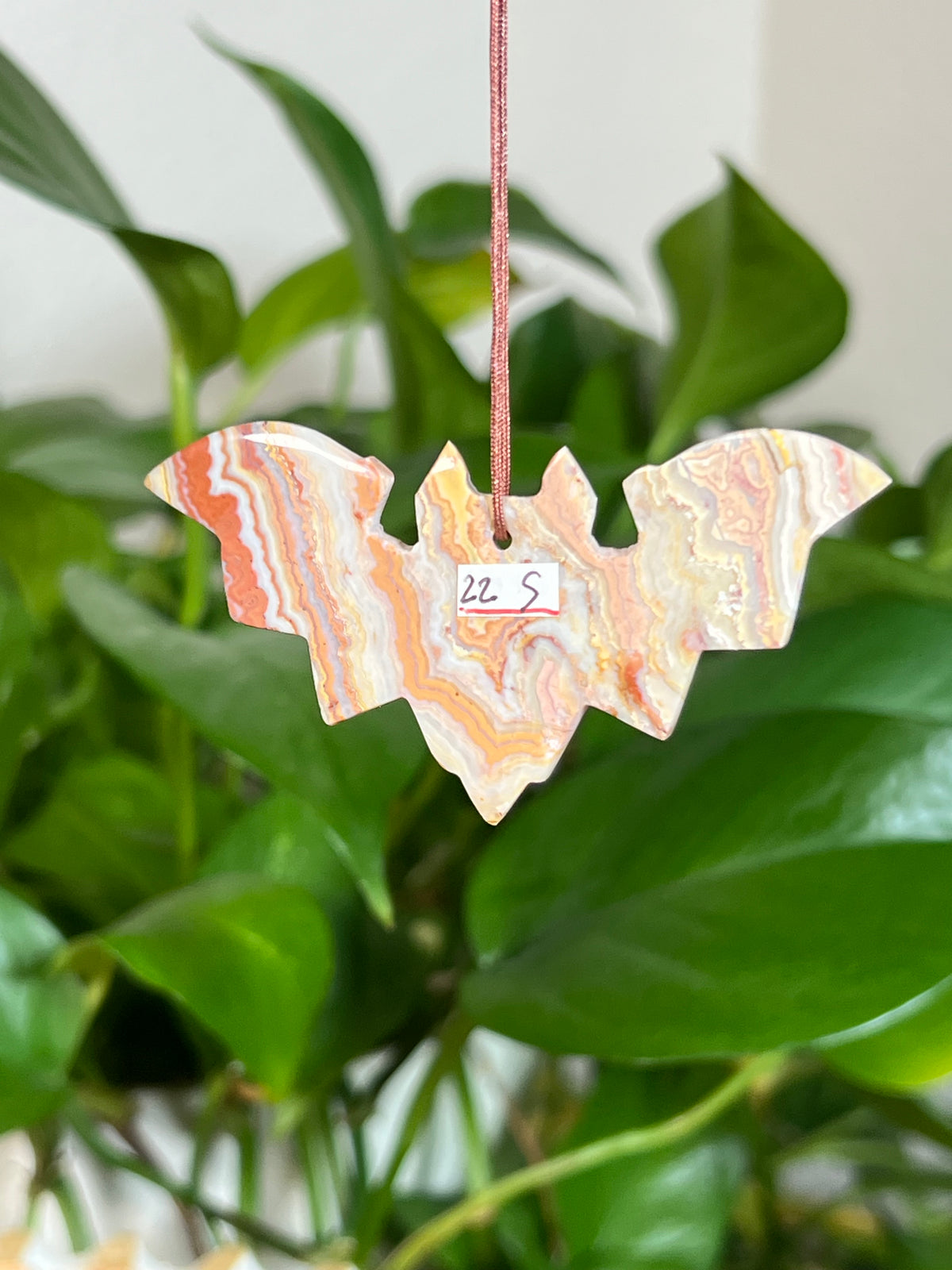 Crazy Lace Agate Bat Ornaments