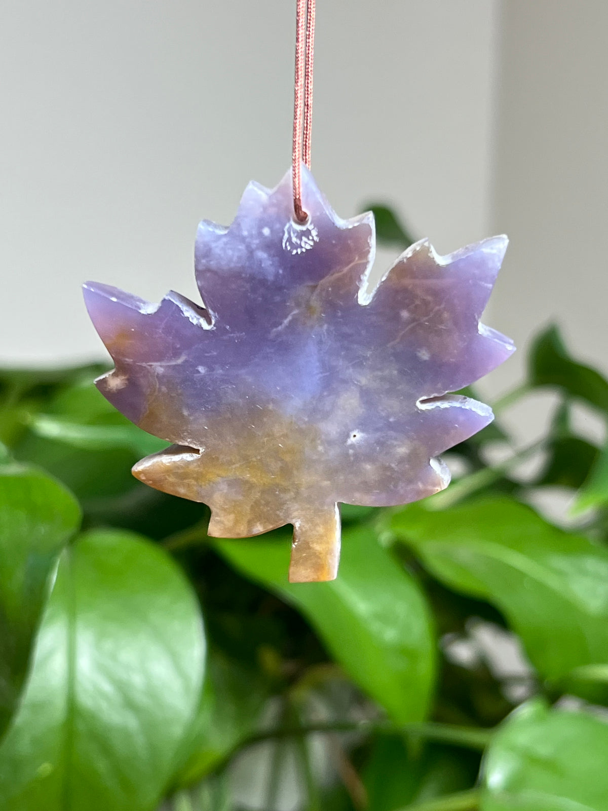 Purple Chalcedony Leaf Ornaments