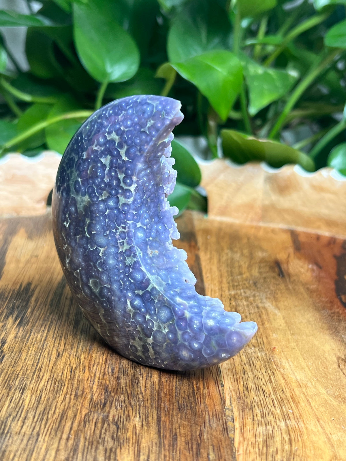 Grape Agate Self-Standing Moon: GA