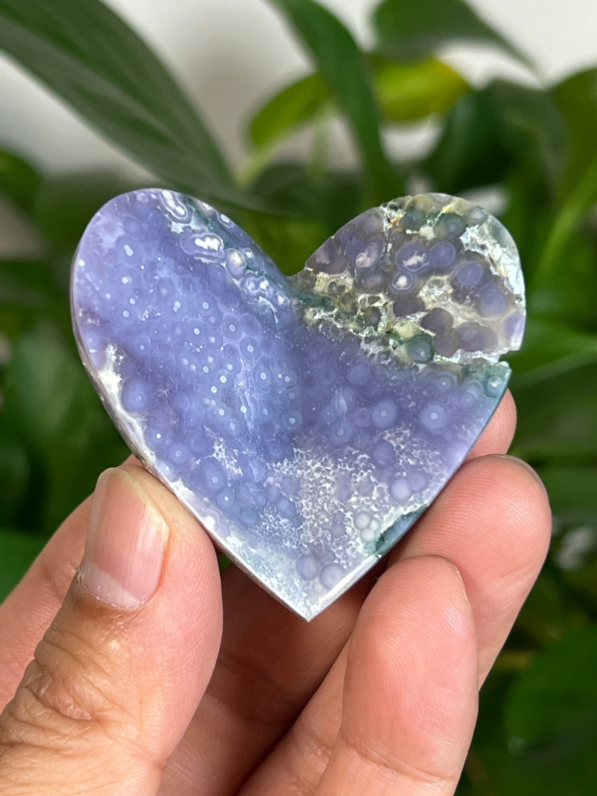 Grape Agate 3D Heart Butterflies