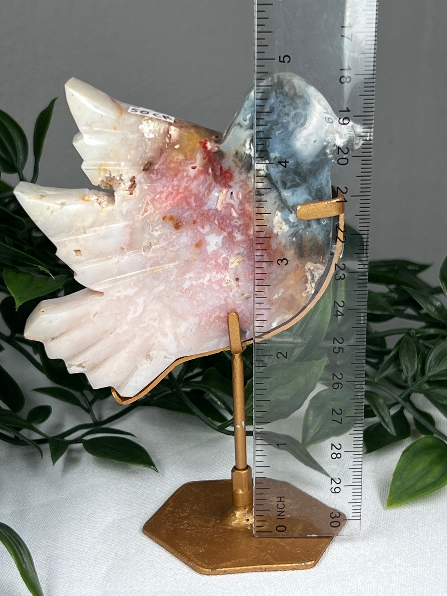 Rainbow Plume Agate Bird